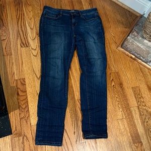 Loft modern skinny medium to dark wash jeans